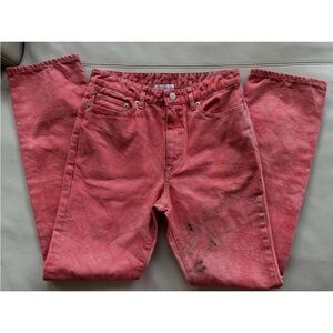 John Elliott Women's Brick Red Destructed Selvedge High Rise Denim Jeans 26